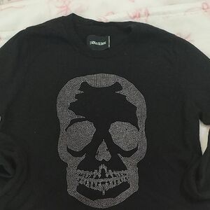 Zadig & Voltaire Black Skull Long Sleeve Tee